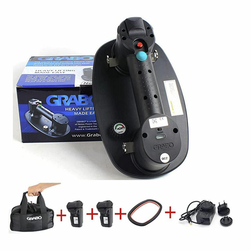 Grabo Vacuum Rechargeable Battery Powered Electric Suction Cup Glass Absorber Wood Lifter