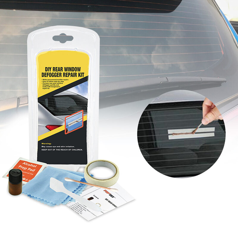 Kit di riparazione antiappannamento per lunotto posteriore dell'auto riparazione rapida fai da te riscaldatore sbrinatore rotto graffiato linee di griglia Kit di accessori per la cura dell'auto