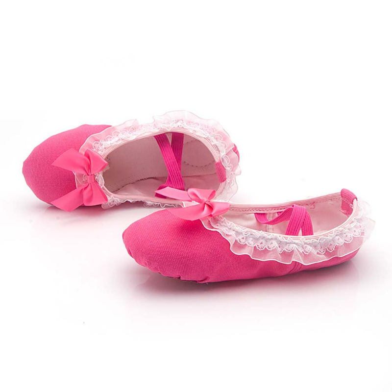 Cute Kid Girls bambini Ballet Dance Shoes donna adulti Lace Kawaii Bow-knot Canvas Soft Sole Shoes Ballet Dancing pantofole