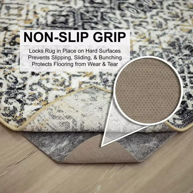 Mohawk Home 10' x 14' non slip rug pad gripper 1/4 thick dual surface felt rubber gripper-safe for all floors