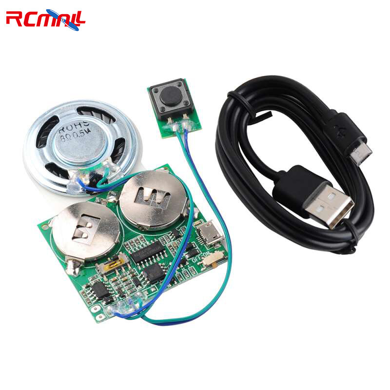 Voice Module Button Version DIY Music Module USB Download Greeting Card Christmas Birthday MP3 Song Recording Board 8MB Memory