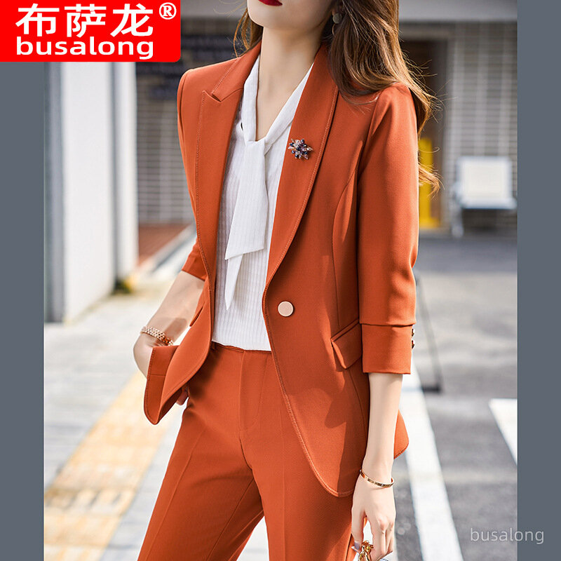 Różowy garnitur damska moda jesienna w stylu bogini Slim Fit High Sense Host garnitur biznesowy jesień