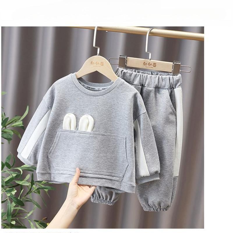 Conjunto de ropa para bebé y niña, suéter y pantalones holgados a la moda, conjunto de 2 piezas, primavera y otoño, 2023