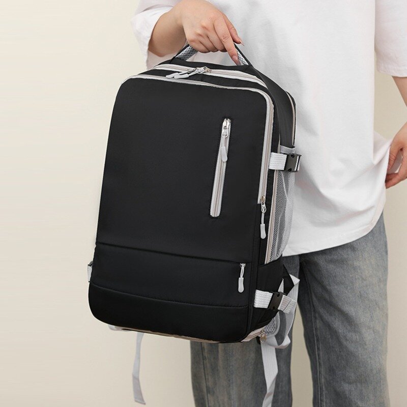 Tas ransel perjalanan wanita, ransel anti air untuk gadis remaja, tas sekolah Laptop pengisian daya USB dengan tali koper kasual