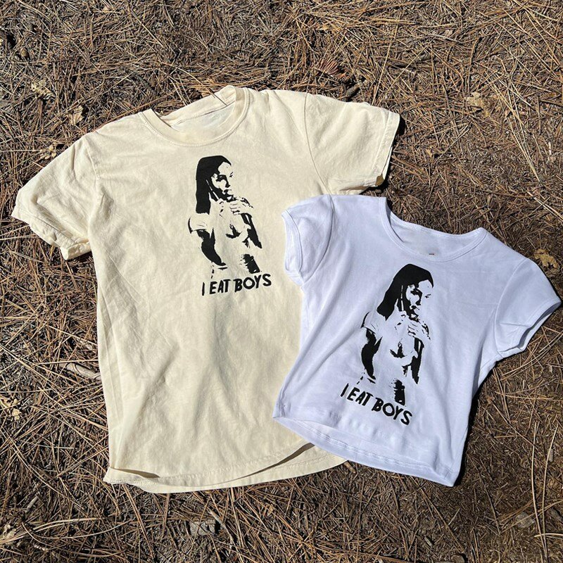 T-shirt surdimensionné Y2k pour femmes, Streetwear Punk, Vintage, avec personnage graphique imprimé, vêtements Hip Hop unisexe, en coton