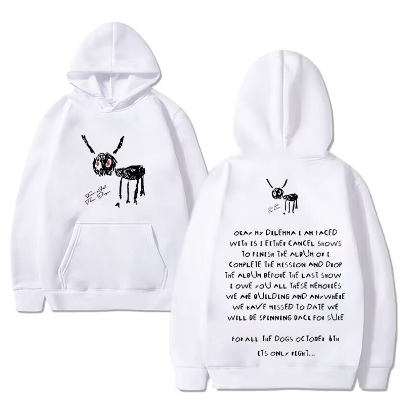 Rapper Drake untuk semua anjing Hoodie Pria Wanita Y2k Fashion pullover bulu domba dua sisi dicetak kaus ukuran besar uniseks