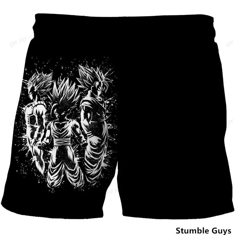 Pantalones cortos de Goku de Dragon Ball para niños, ropa de natación de secado rápido, pantalones cortos de playa con estampado de dibujos animados, Verano