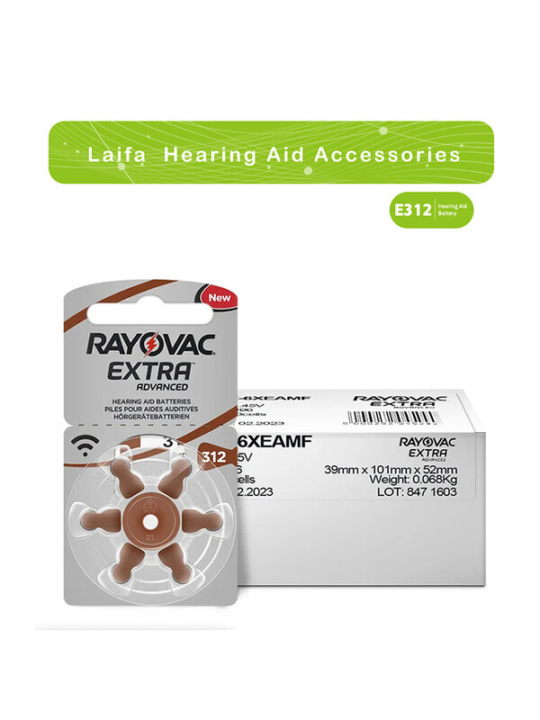 Rayovac-Batería de 60 piezas para audífonos, dispositivo de ayuda auditiva de rendimiento de aire, extrzinc, A312, A13, A10, A675, PR41, P13, envío gratis