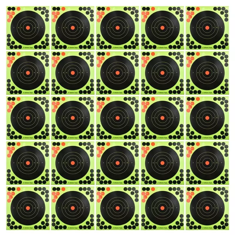 50 stücke Ziel üben reaktive Glüh gewehr fluor zierende Papiere fluor zierende grüne Pistole schießen Ziel Aufkleber