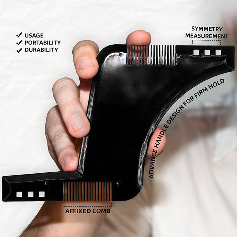 Men Beard Template Comb Styling Tool Male Facial Shaving Hair Removal Razor Trimming Accessories Double Sided Beard Shaping Comb