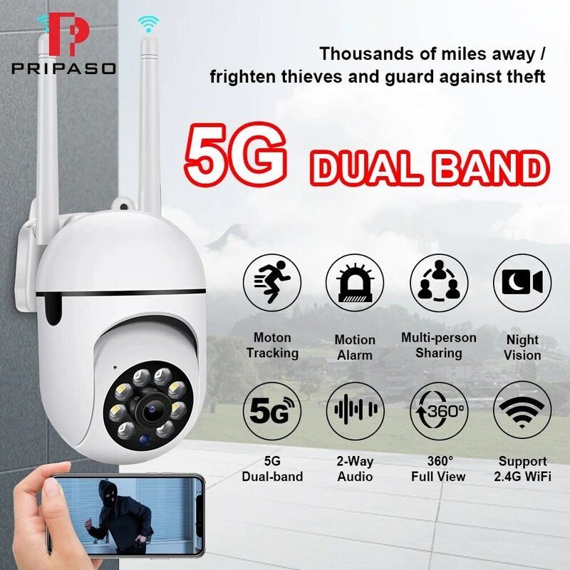 5G Dual Band Wifi Camera 3MP PTZ IP Surveillance Outdoor 4X Digital Zoom AI Human Detect Cam Voice IntercomSecurity CCTV Camera