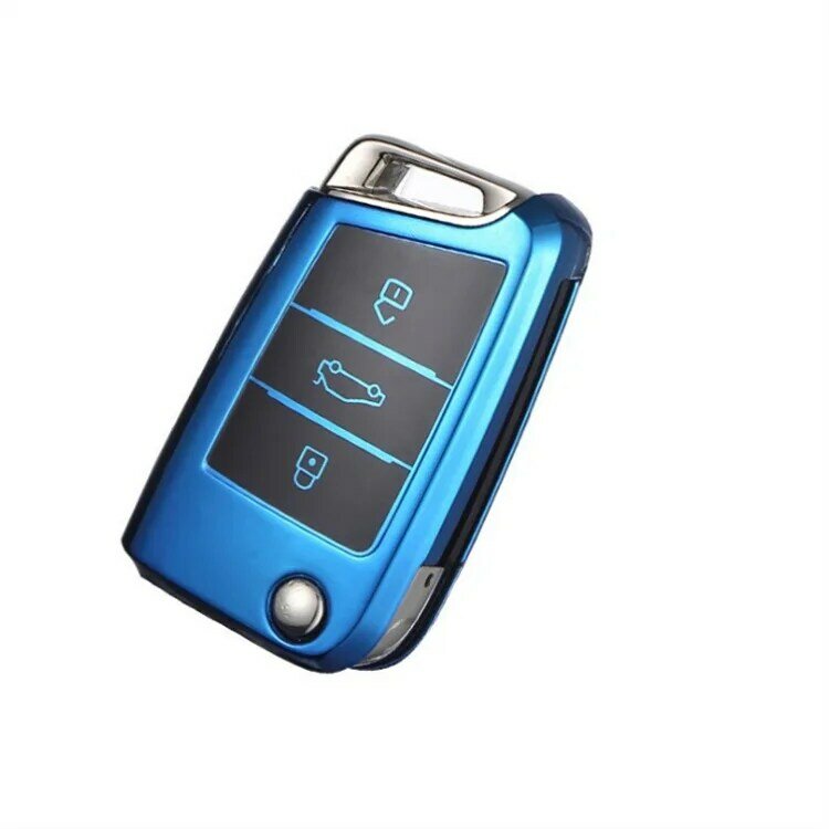 حافظة مفاتيح قابلة للطي للسيارة ، مفتاح بدء ، غطاء Volkswagen واجن جولف 7 ، تيجوان L ، sportvan Lamando