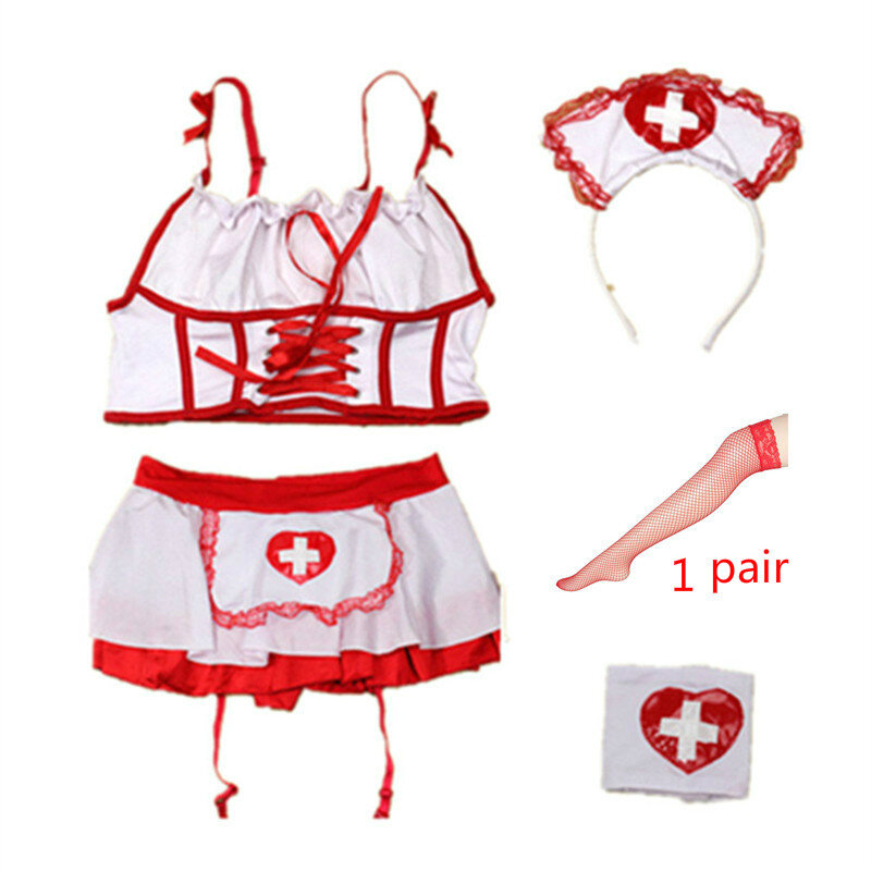 Uniforme d'infirmière Sexy Cosplay, Lingerie érotique, robe de poupée, tenues d'infirmière de jeu de rôle, sous-vêtements de flirt, Costume pour femmes