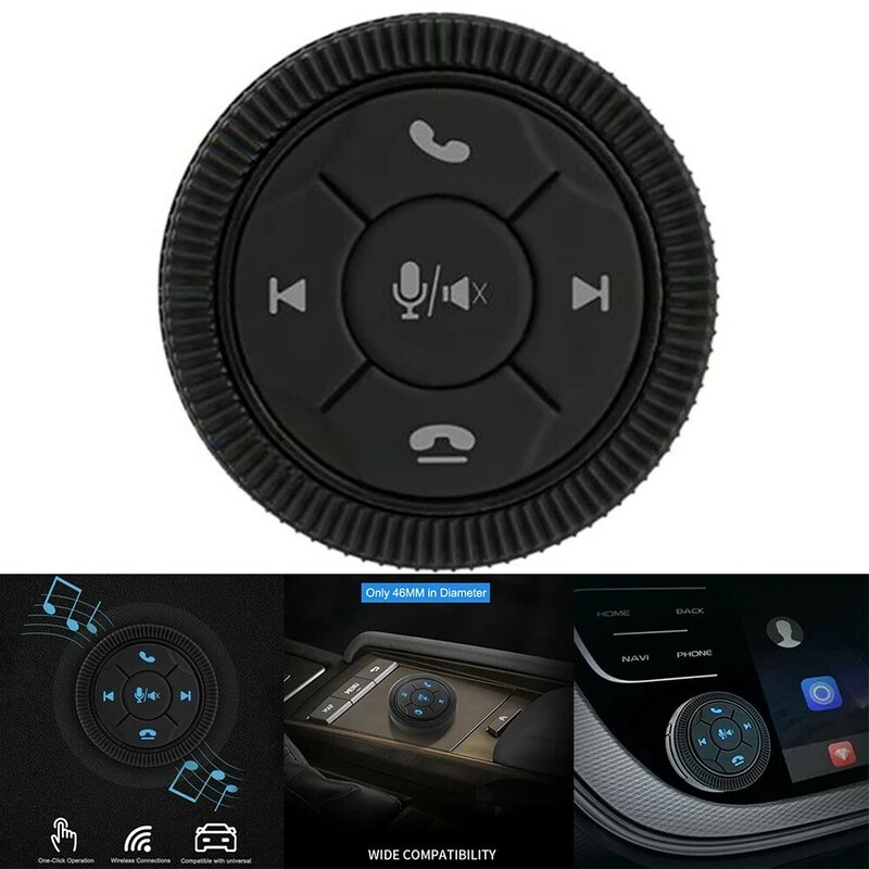 1 buah pengendali roda kemudi mobil GPS nirkabel tombol pintar Volume pengendali jarak jauh hitam mobil elektronik untuk semua otomatis