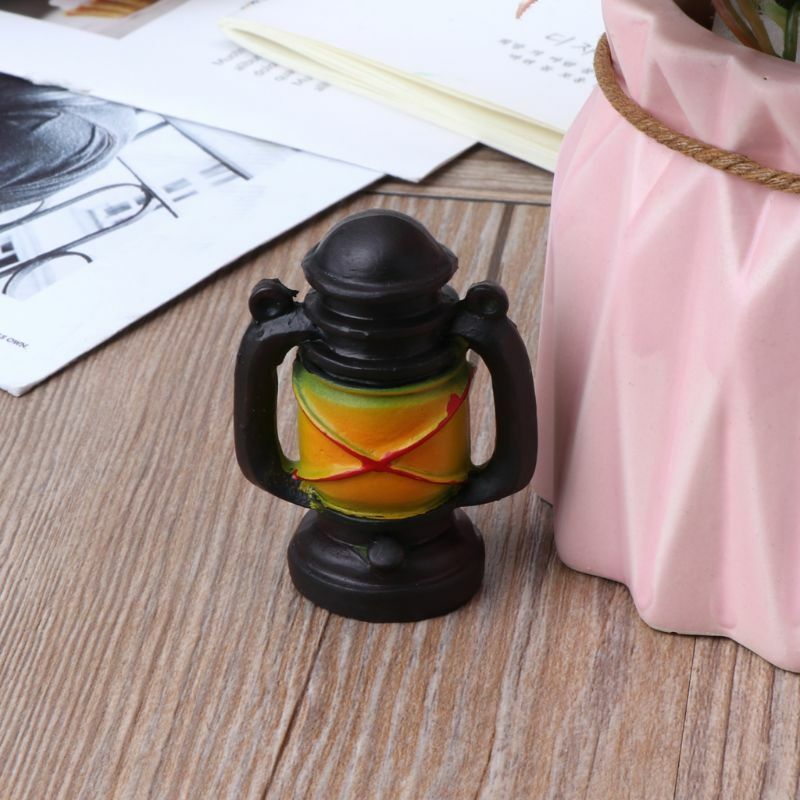 Mini dekoracja lampy naftowej udawaj, że bawisz się zabawką do domku dla lalek miniaturowe akcesoria do domku dla lalek salon