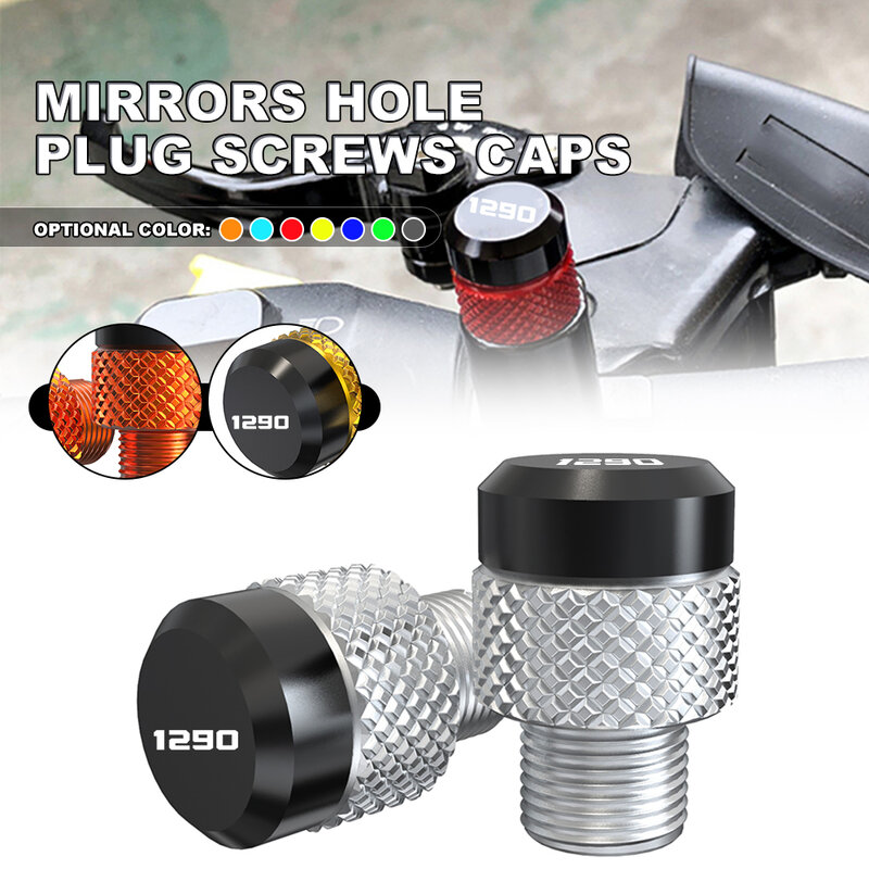 For 1290 Adventure 1290S Super Adv Mototcycle Accessories CNC Mirror Hole Plug Screws Bolts Cover Caps Universal M10*1.25