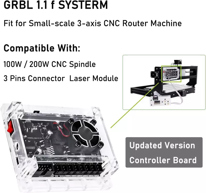 CNC-Controller-Werkzeuge 3-Achsen-Steuerplatine Grbl 3. 0 USB-Port integrierter Treiber mit Offline-Controller für 1,1 Laser gra vierer