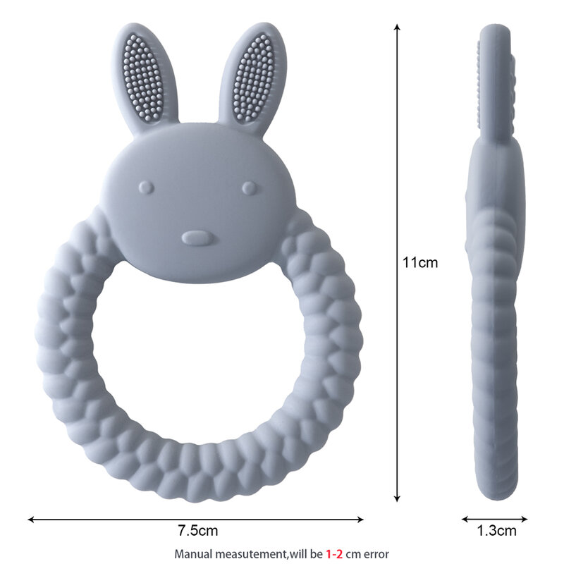 1Pcs Baby Teether ของเล่นซิลิโคน BPA ฟรีการ์ตูนกระต่ายพยาบาล Teething ของขวัญเด็กสุขภาพ Molar Chewing ทารกแรกเกิดอุปกรณ์เสริมของเล่น