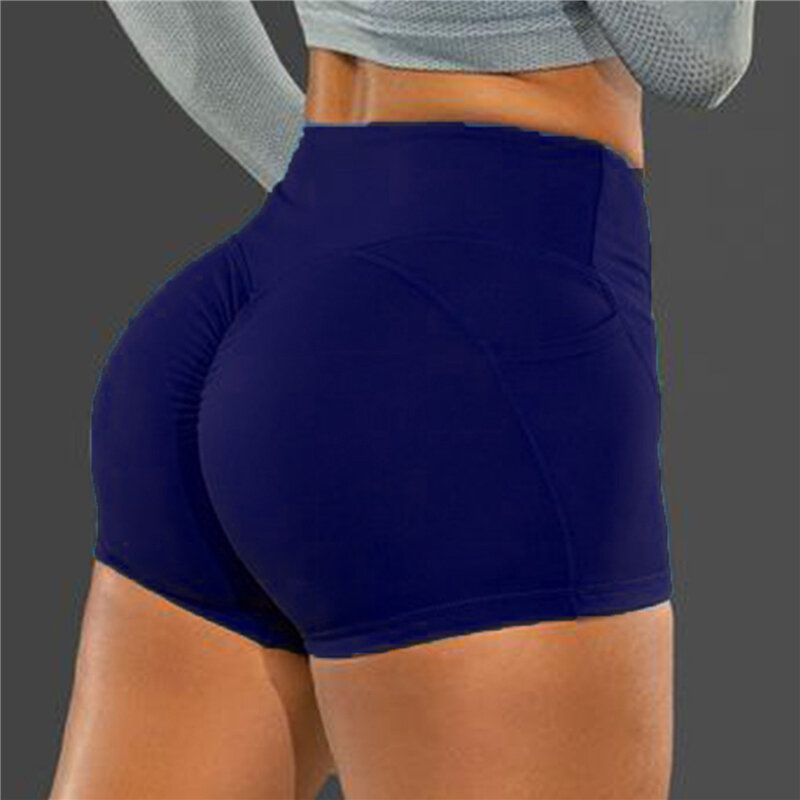 Women 2022 Shorts Fitness Sport High Waist Gym Shorts Running Jogging Hot Short Trousers Solid Color Elastic Waist Ladies Bottom