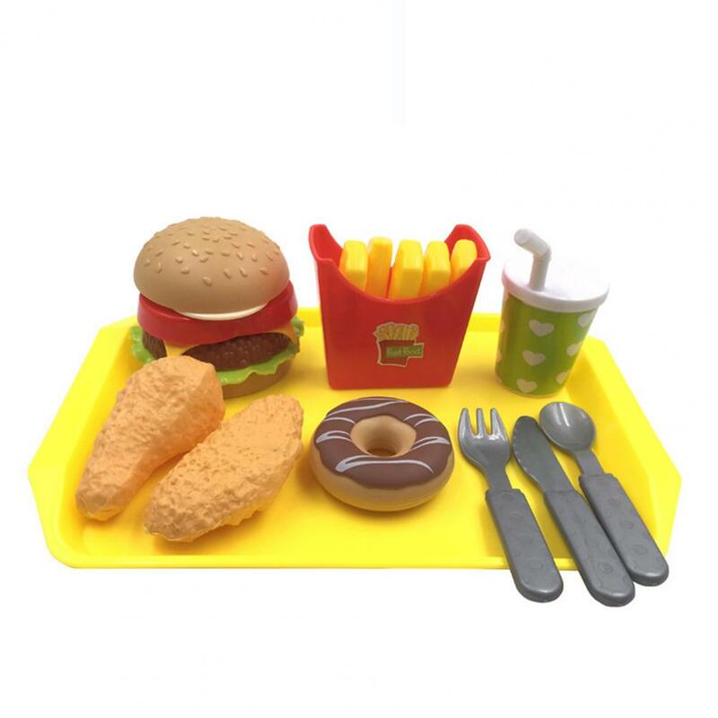 Set Mainan Makanan Dapur Anak-anak Mainan Simulasi Rumah Bermain Set Burger Goreng Hot Dog Permainan Menyenangkan Aman dan Tidak Beracun untuk Anak-anak