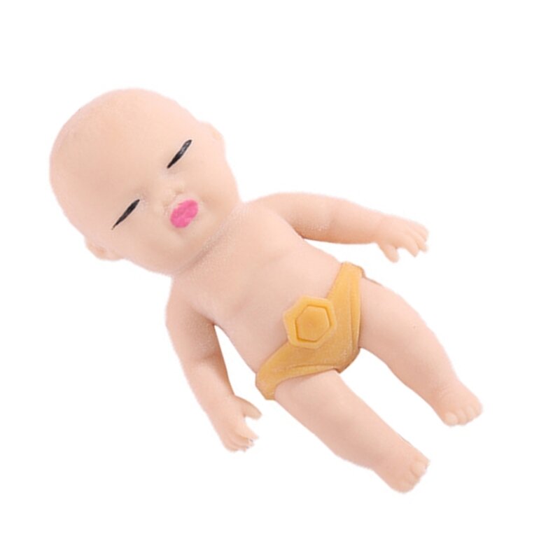 Mini muñeca bebé, juguete elástico, juguete para apretar salpicaduras para descomprimir estrés en oficina, juguete
