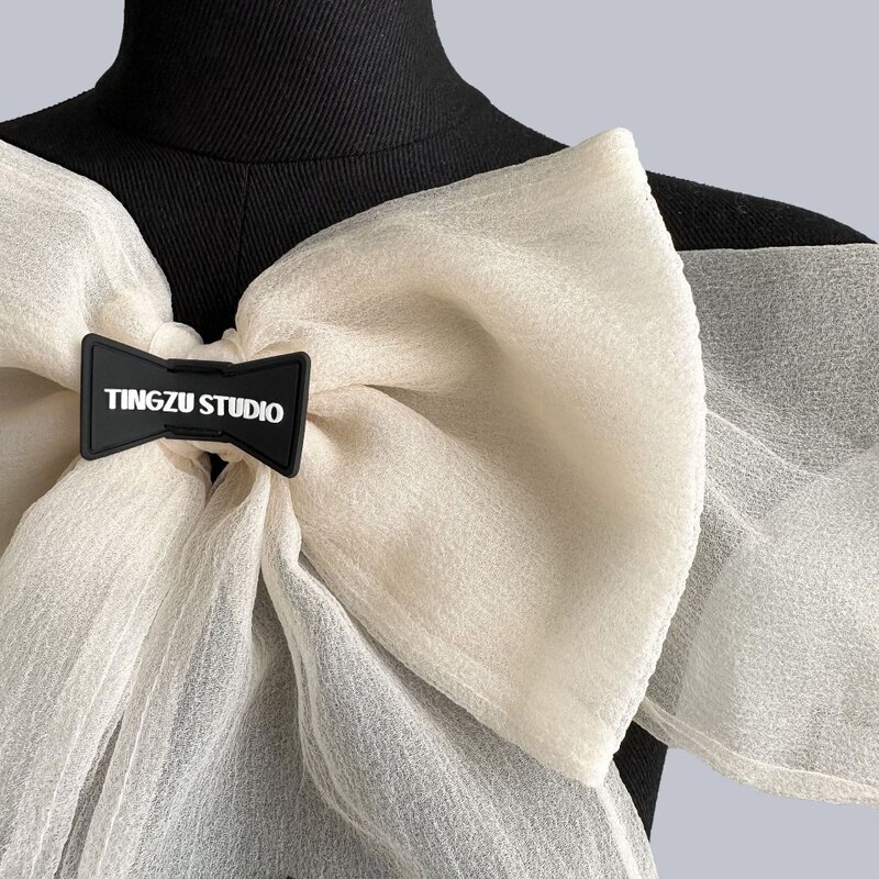 DIY odzież łatka kokardka łatka materiałowa nowa dwuwarstwowa sukienka DIY ozdobna akcesoria broszka skrzynia kwiat