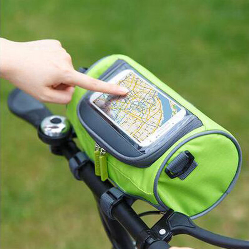 Большая велосипедная сумка на руль, водонепроницаемая сумка для телефона на руль, с сенсорным экраном, для студентов и женщин