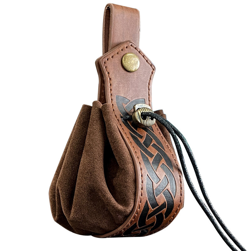 Nordic Irish Braid Pattern Money Bag Waist Bag Festival Activities Viking Style Medieval Bag Hangable Belt Wallet Ammunition Bag