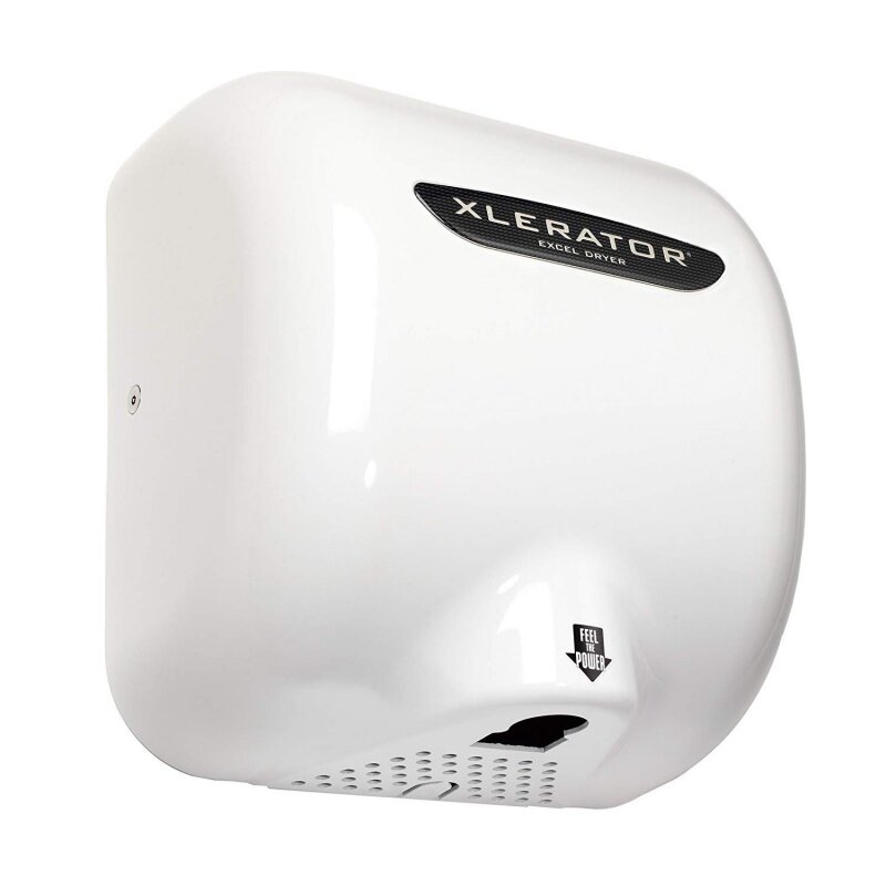 XLERATOR XL-BW Sèche-mains automatique à grande vitesse avec couvercle en plastique Therinvest blanc et 1.1 buse de réduction du bruit, 12.5 A, 110/12