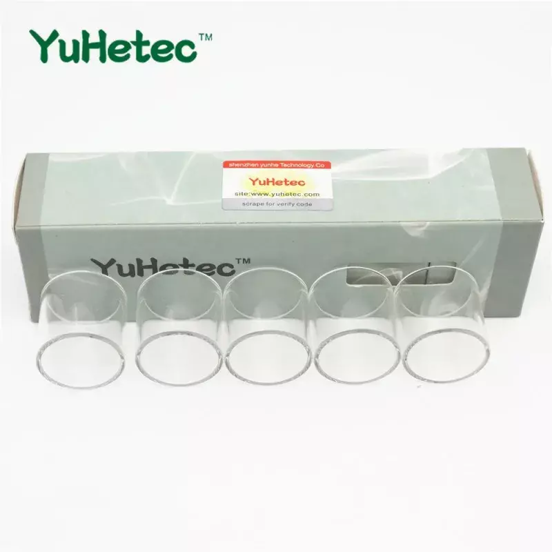 5pcs YUHETEC  Glass Tube for CuBox Cubis 2 ProCore Air 22 25 Plus EVic VTC Dual Ornate Tank eGo AIO Joye ECO D16