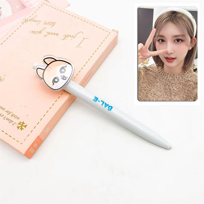 Kpop IVE penna a sfera nuovi album Park Yujin Gaeul Wonyoung lisa Rei Leeseo personaggio dei cartoni animati cilindro-penna neutra