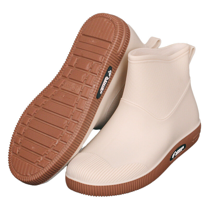 Новые женские модные ботинки для дождя, водонепроницаемые Нескользящие резиновые сапоги из ПВХ, женские садовые рабочие сапоги, водоотталкивающая обувь