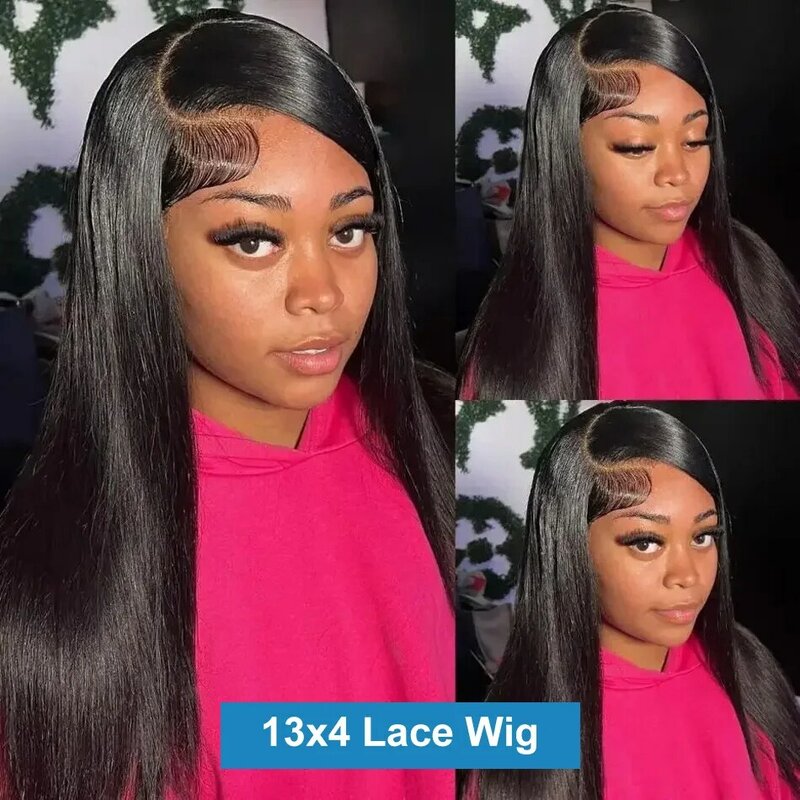40 Inch Bone Straight 13x6 HD Transparent Lace Frontal Wig Human Hair 13x4 Lace Front Wig For Black Women 4x4 5x5 Closure Wigs