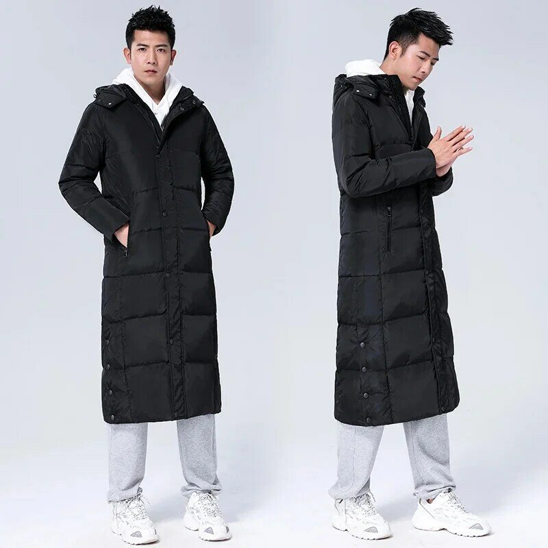 Couple's Down Jacket Men Winter Coat Male Extra Thick Oversized Super Long White Duck Coats Female Clothing Hooded Clothes