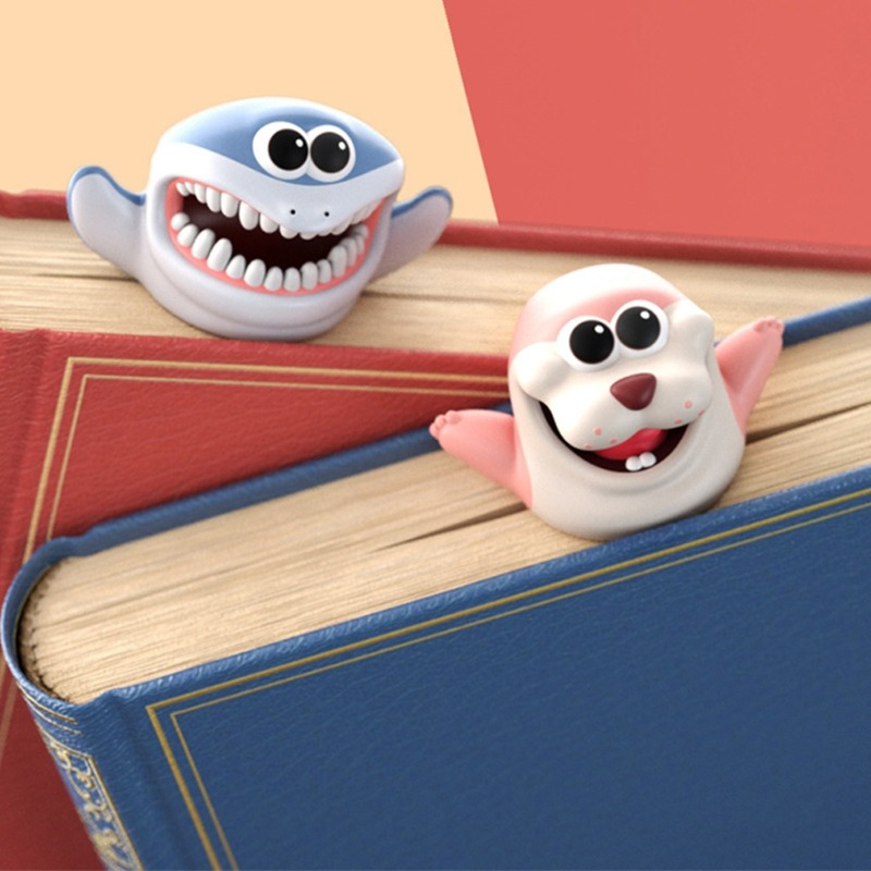 3D Stereo Ocean Series Seal Octopus Cat Panda Creative Stationery Cartoon Marker Animal Bookmarks Kids School Office Supplies