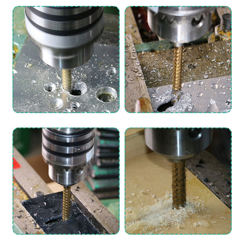 Cutting Processing Serrated Drill Bit Spiral Screw Composite Tap HSS 4241 3 In 1 Titanium Plating Wear Resistance