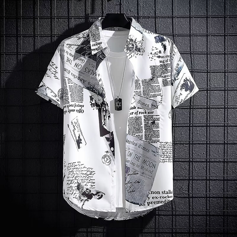 Vintage 3D-Druck Herren hemden Kurzarm Hawaii hemd Sommer lose Hemden für Mann lässig übergroße Tops männliche Kleidung