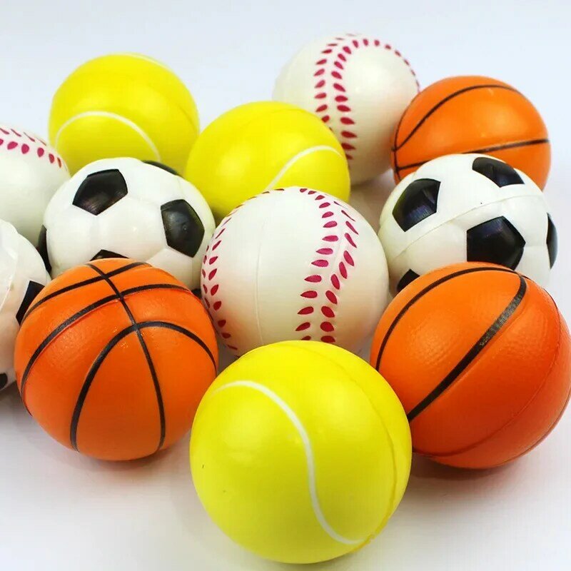 6 buah/lot 6.3cm bola busa tersenyum bola Remas stres mainan bantuan tangan latihan pergelangan tangan Wajah mainan PU bola untuk anak-anak