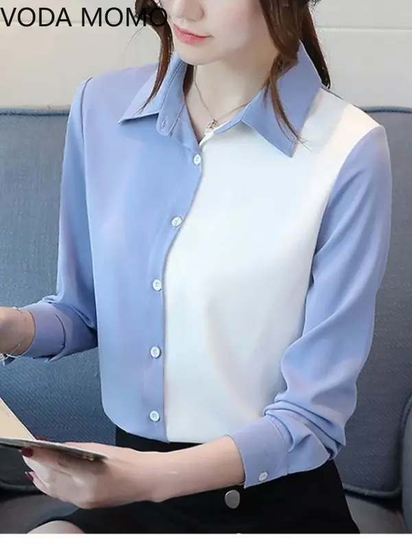 Blusa elegante de manga larga para verano, camisa blanca para mujer, 2022