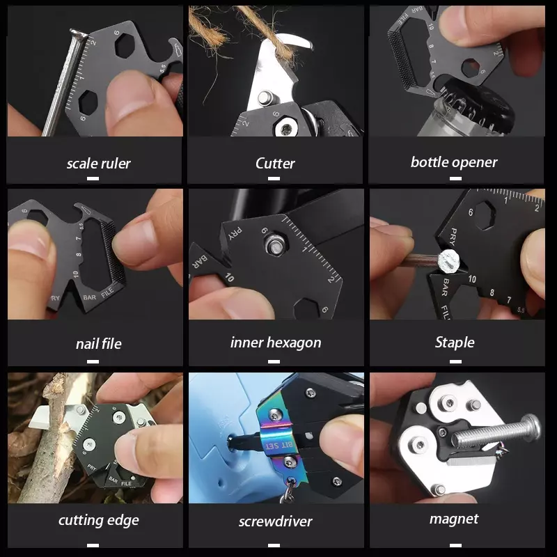 Keychain Screwdriver Multifunctional Hexagon Coin Outdoor EDC Tool Hexagon Folding Coin Knife Pocket Fold Mini Coltello Gear Pee
