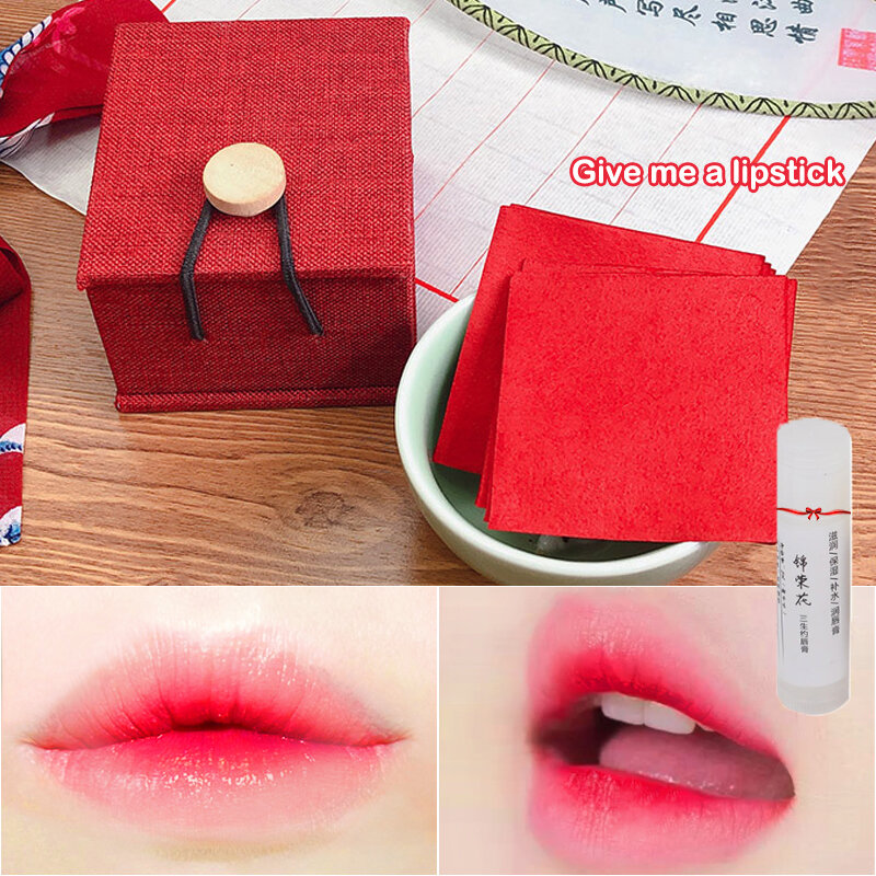 Ancient Chinese Lipstick Paper Lip Balm Long Lasting Lip Gloss Lipsticks Your Red Women Velvet Sexy Increase Pink Cosmeti