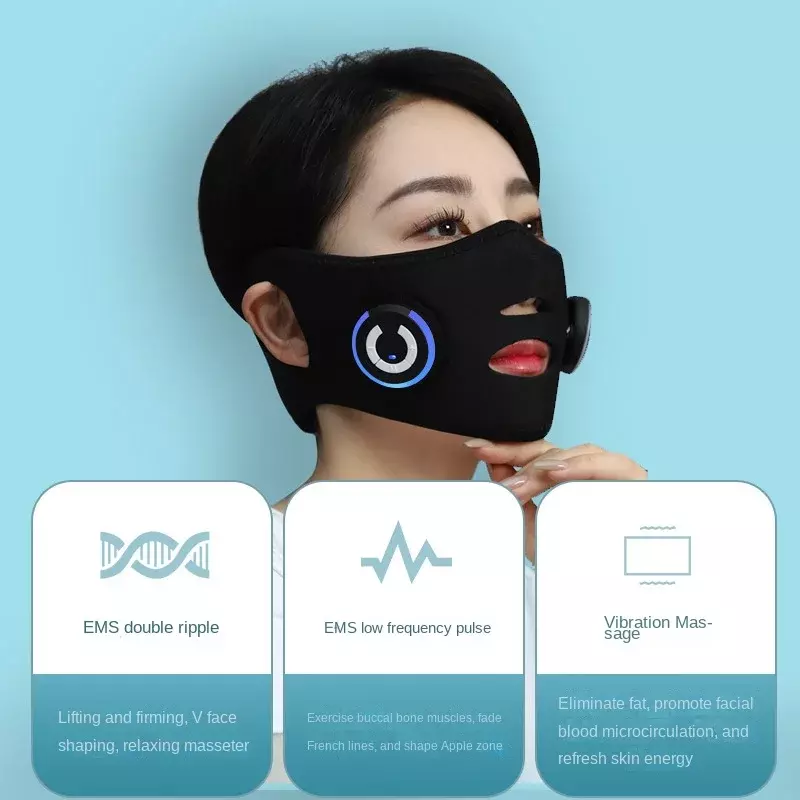 EMS cosmetic instrument lift tighten V face mask facial massager fade decree lines to Double Chin household instrument