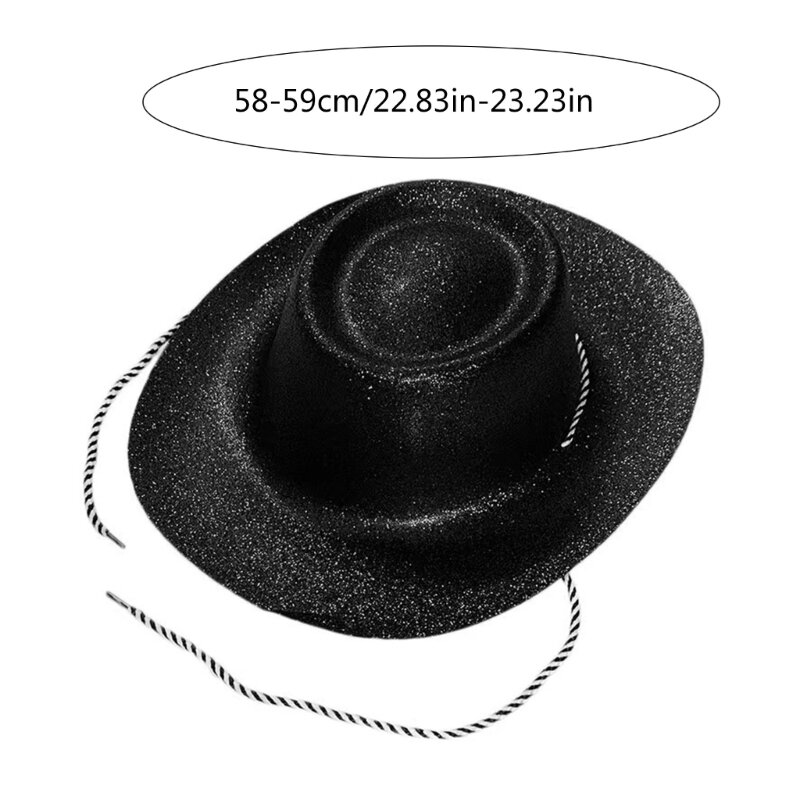 Người Lớn Lấp Lánh Bột Mũ Cao Bồi Rộng Vành Fedora Lấp Lánh Mũ Đội Đầu Dành Cho Khiêu Vũ Buổi Tiệc Halloween Giáng Sinh