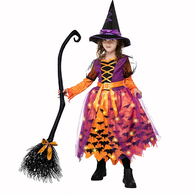 Halloween Witch Broom Decorations Magic Plastic spaventoso Prop Cosplay adatto per feste di Festival o eventi in Costume in maschera