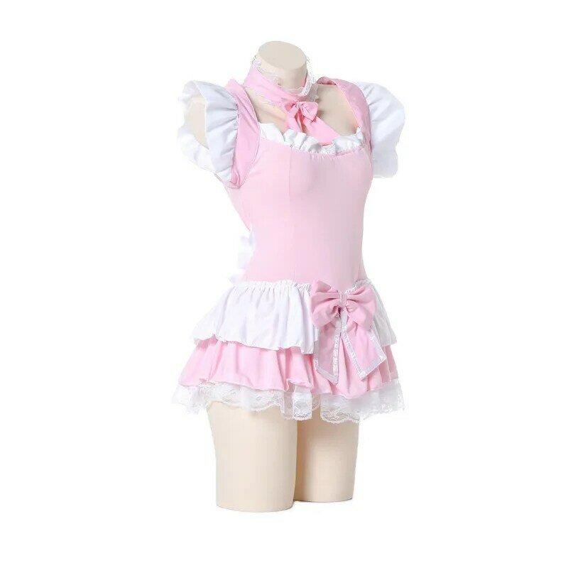 Pink Kawaii Ruffle Maid Outfit prospettiva Dress Japanese Women Girls Cosplay Costume Sexy Dress Show Suit