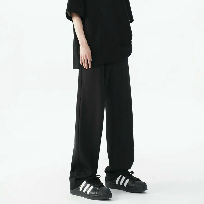 남성 캐주얼 바지 탄성 허리 조깅 바지, 단색 남성 스트레이트 하렘 바지, 여성 바지, 새로운 스트리트웨어 패션