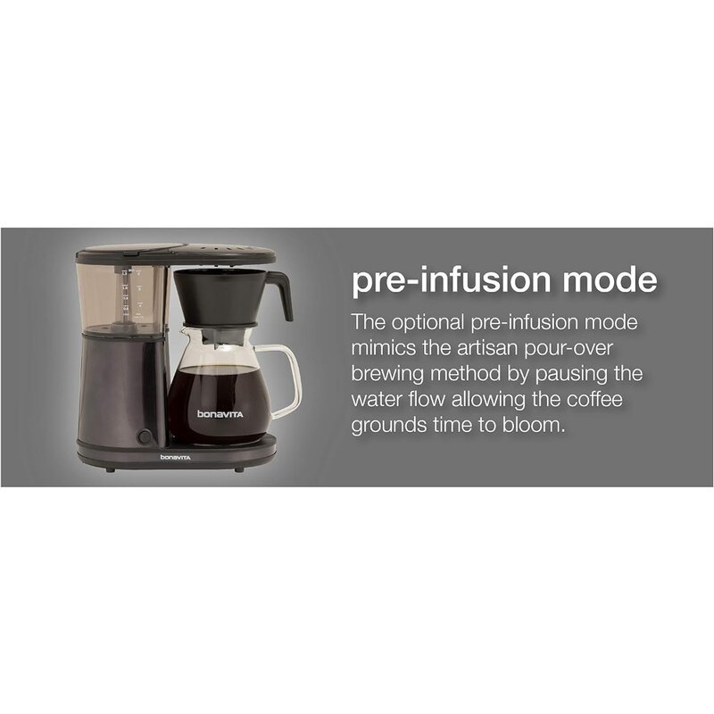 Kaffee maschinen, 8-Tassen-Genießer-Tropfen, One-Touch-Überguss mit/Thermo karaffe, 1500 Watt, Edelstahl, Kaffee maschinen