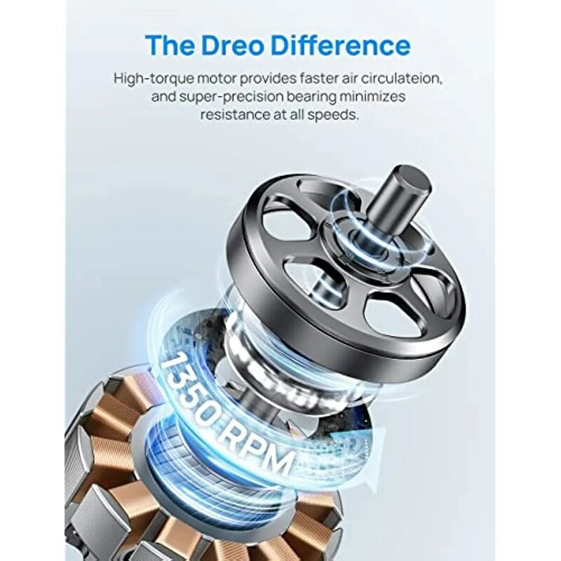 Dreo-ブレードレスタワーファン,42インチ,サイレント,振動,リモコン付き,6速,4モード,クルーザープロ1