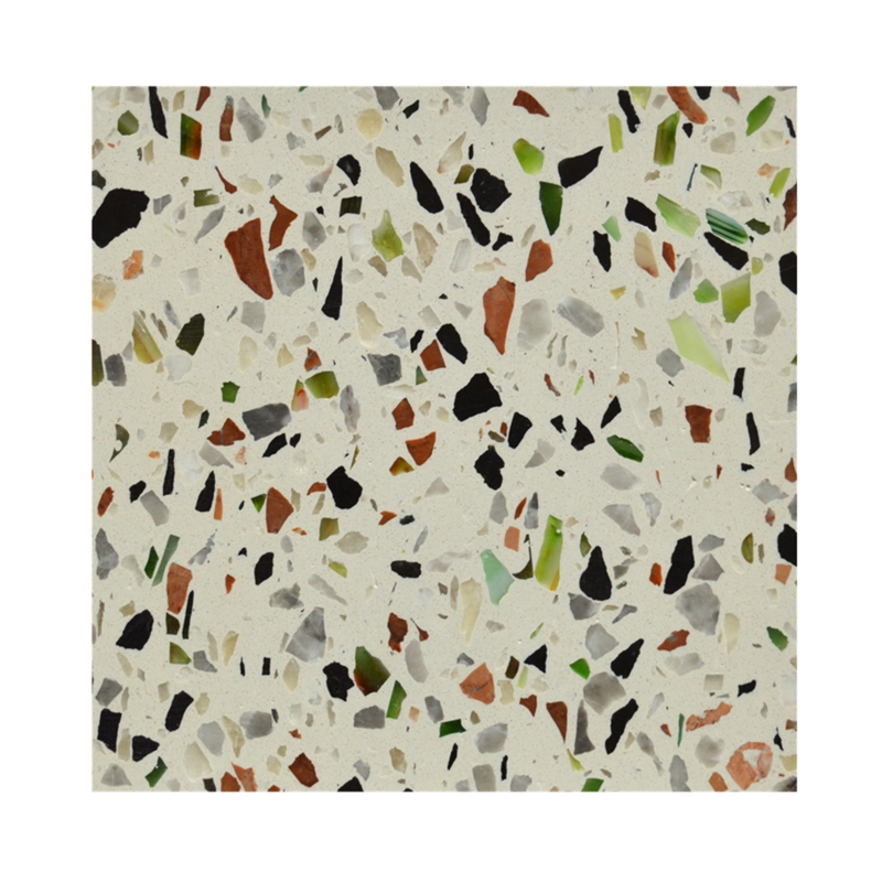 Terrazzo blanc en ciment époxy 30x30, carreaux de sol en puces colorées