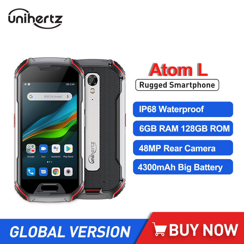 Unihertz-Smartphone Atom L, téléphone portable robuste, étanche, débloqué, 6 Go, 128 Go, Android 11, 8MP, 48MP, touristes, SIM, NDavid, matin